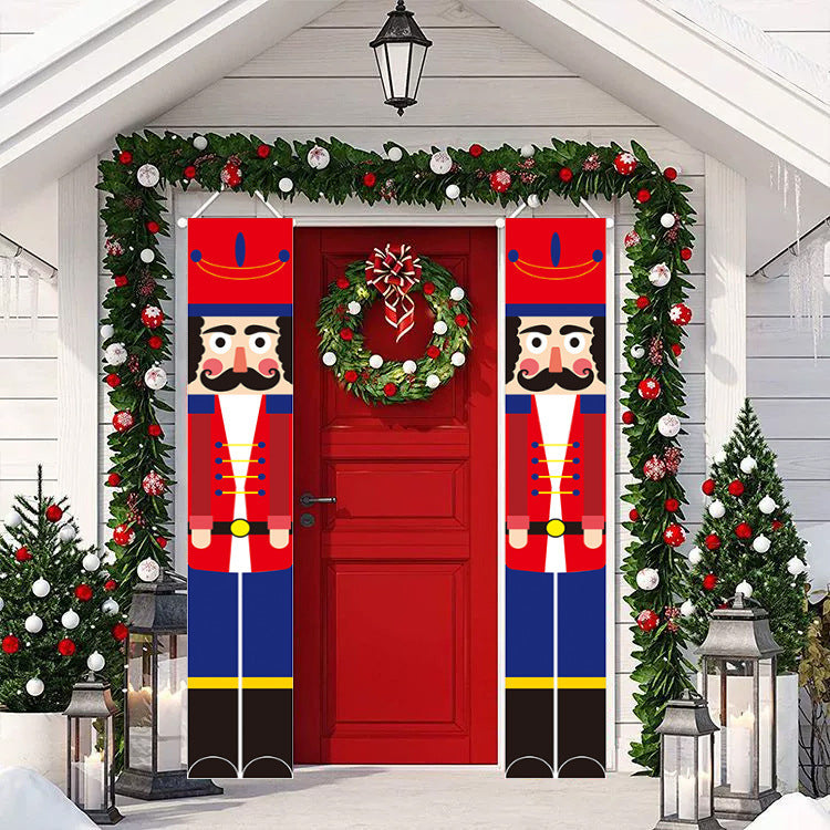 Christmas Nutcracker Printing Banner Couplet Flag