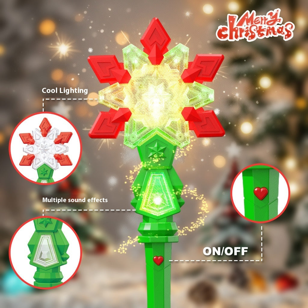 Christmas Luminous Music Snowflake Stick Children's Luminous Holiday Toys