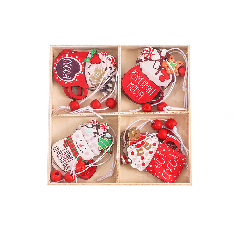 Wooden Gingerbread Man Christmas Decorations Box Pendant