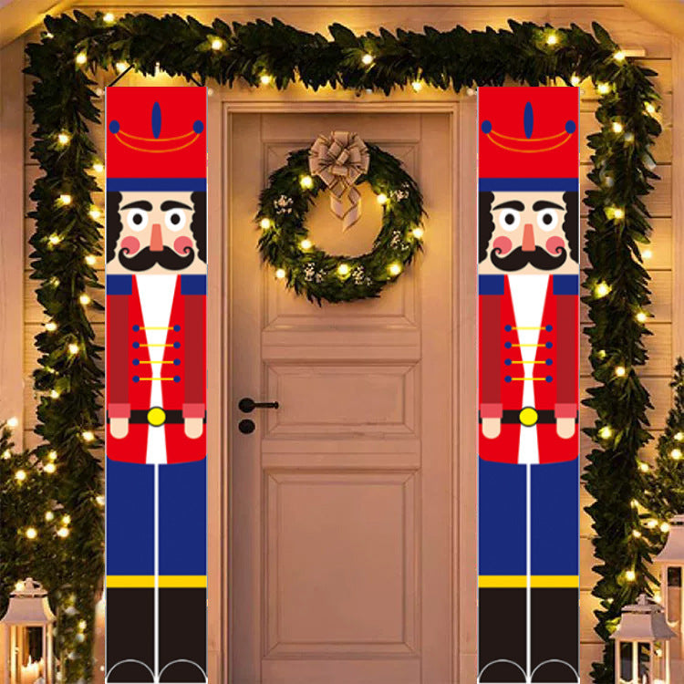 Christmas Nutcracker Printing Banner Couplet Flag