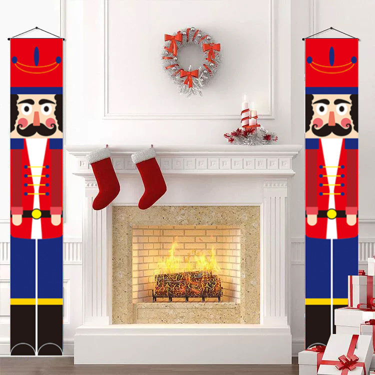 Christmas Nutcracker Printing Banner Couplet Flag